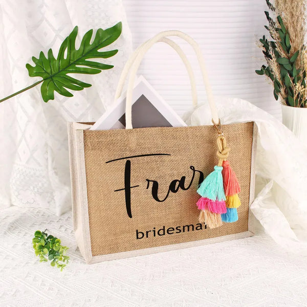 Burlap Boho Bridal Bags - Bridesmaid Gifts Boutique