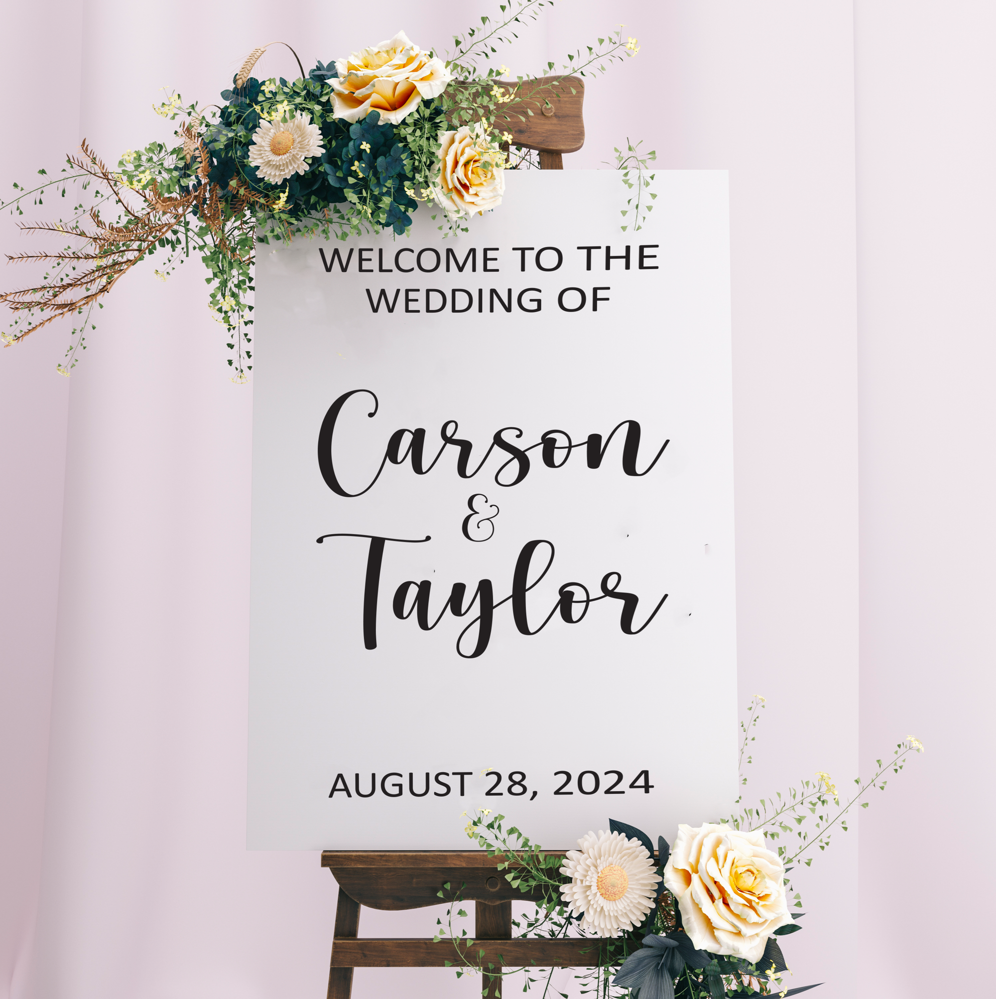 Welcome To The Wedding Canvas Sign