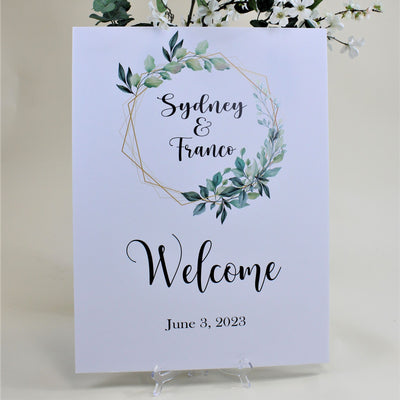 Elegant Wedding Welcome Canvas Sign