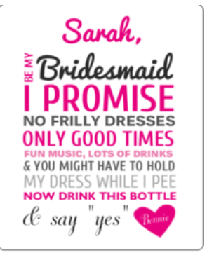 Personalized Wine Label - Bridesmaid, Maid of Honor, Matron of Honor