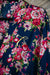 Floral Cotton Bridal Robe - Navy