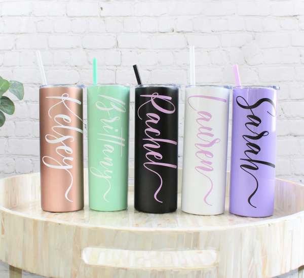 Bridesmaid Gift Box with slippers, jewelry box, necklace, tumbler, and