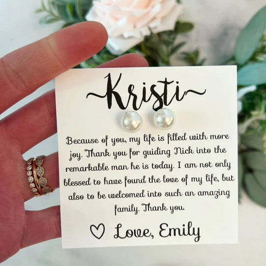 Mother of the Groom Pearl Earrings