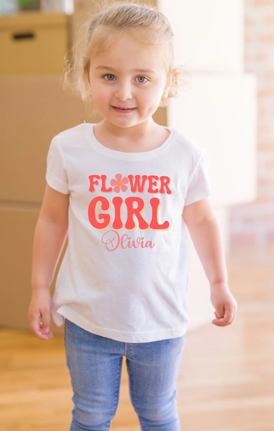 Flower Girl Tshirt With Name