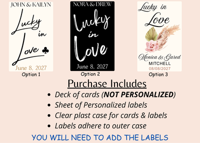 Lucky In Love Playing card Wedding Favor
