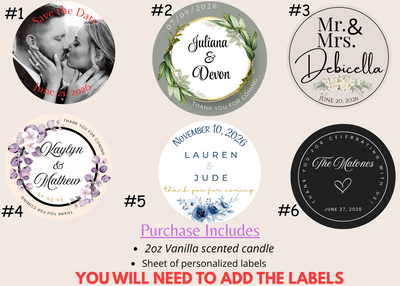 2oz Wedding Favor Candles
