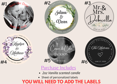 Wedding Reception Candle Favors