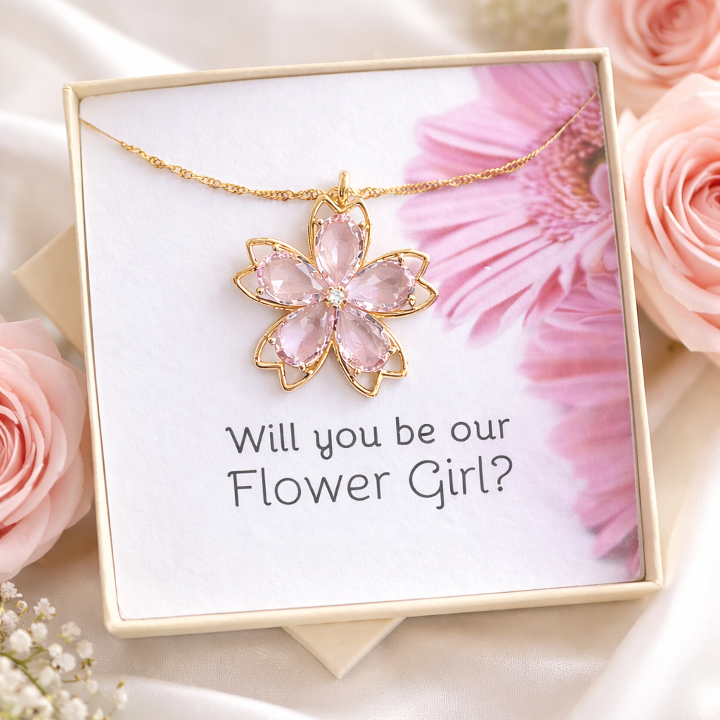 Gold Petals Flower Girl Pendant