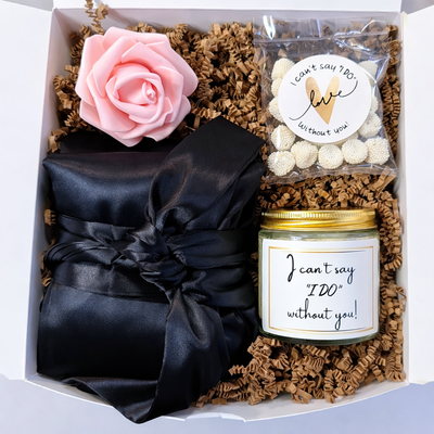 Bridesmaid Proposal Gift set with robe, candle, and candies