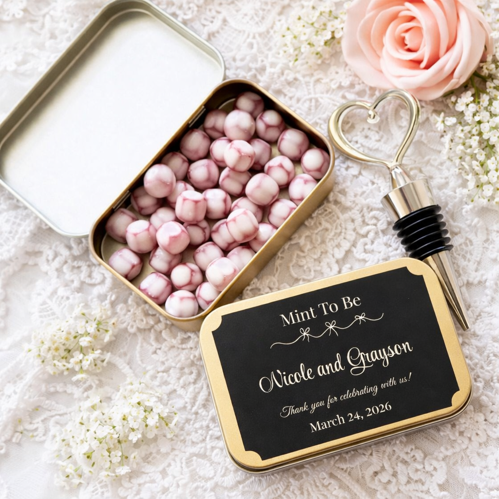 Gold Tin Wedding Favors