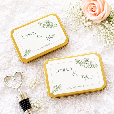 Gold Tin Wedding Favors