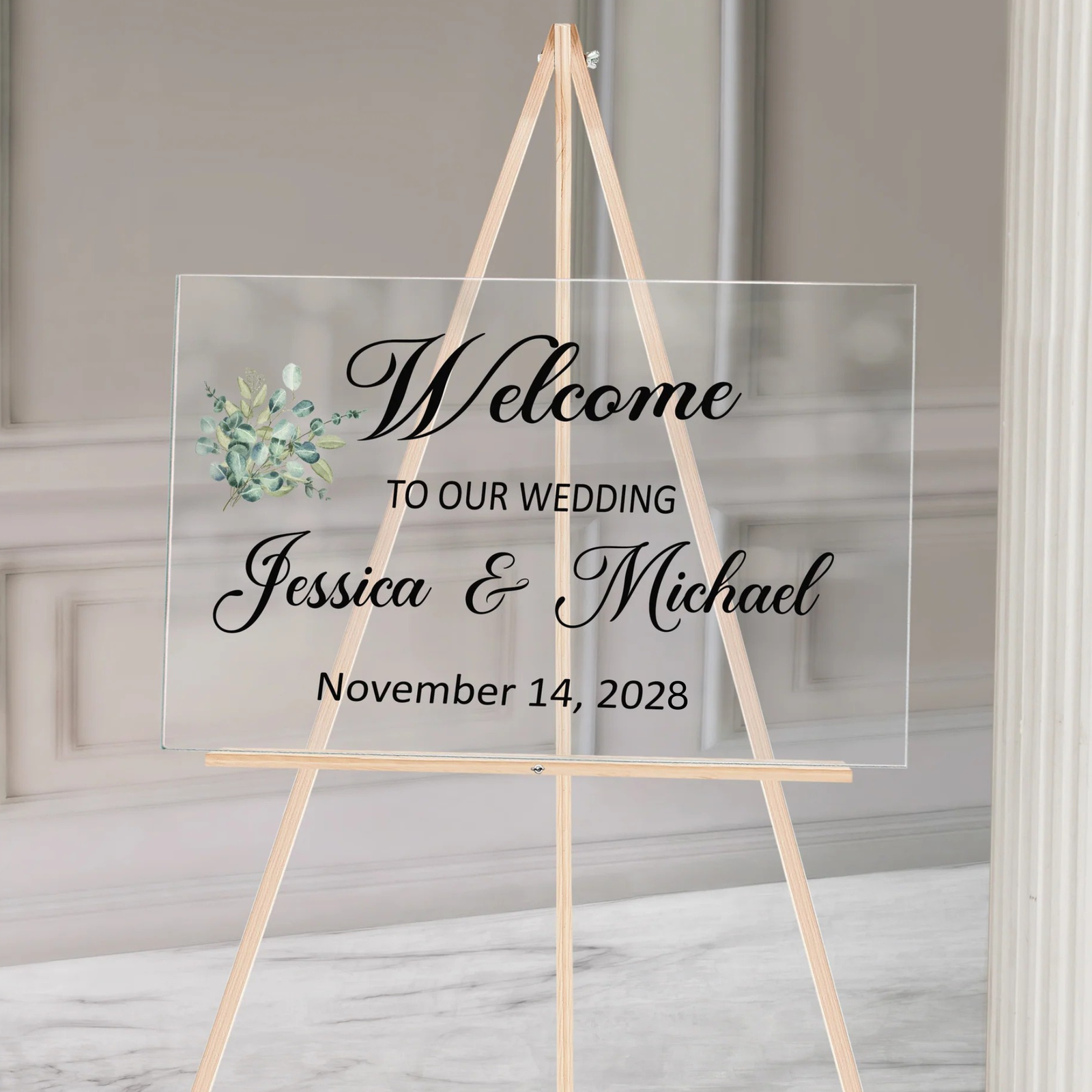 Wedding Day Acrylic Welcome Sign