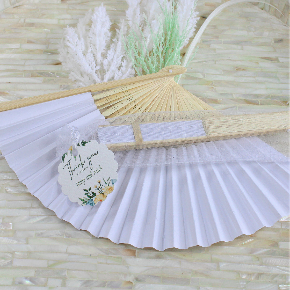 White Bamboo Fans