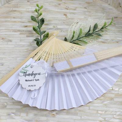  Fulmoon 100 Set Thank You Hand Fans for Wedding Guests with  Organza Bags Bamboo Folding Fans Wedding Fans wood Church fans Wedding  Favors Eucalyptus for Wedding Ceremony Bridal Shower Parties 