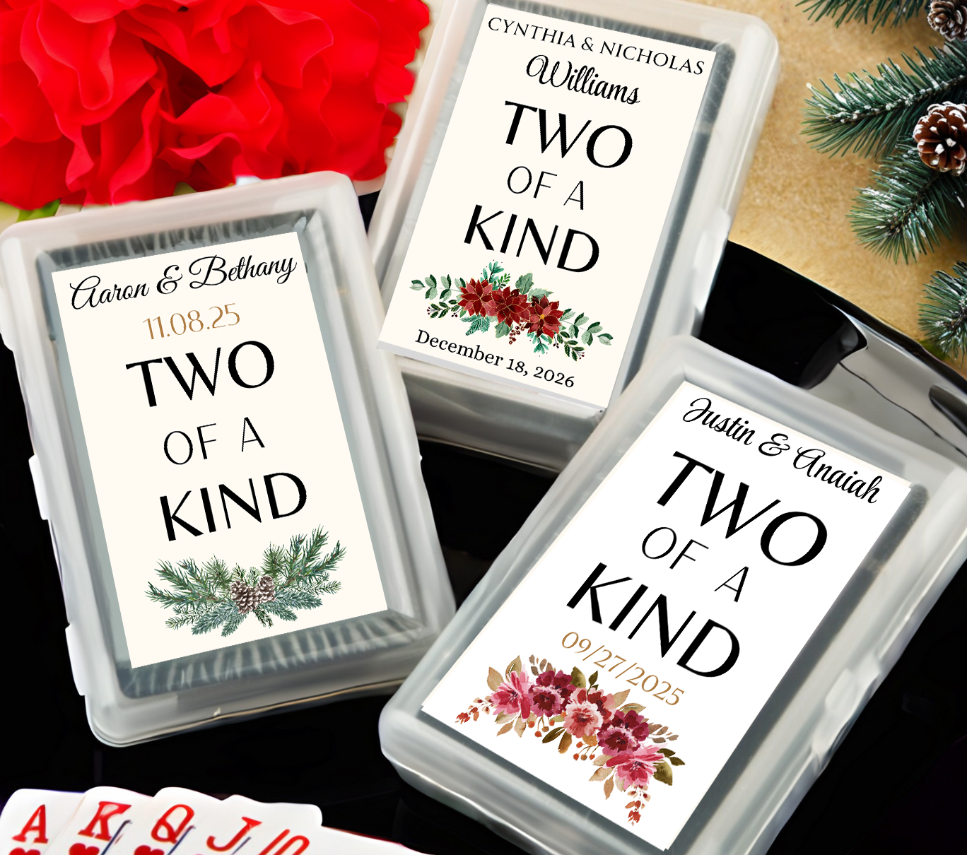 Two of a Kind Playing Card Reception Favors