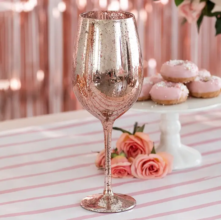 18 oz. Mercury Wine Glass - Rose Gold