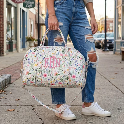 Embroidered Weekender Duffel Bag