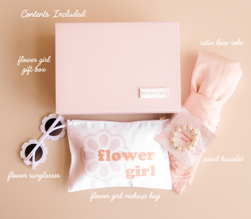 Matte Pink Flower Girl Gift Set