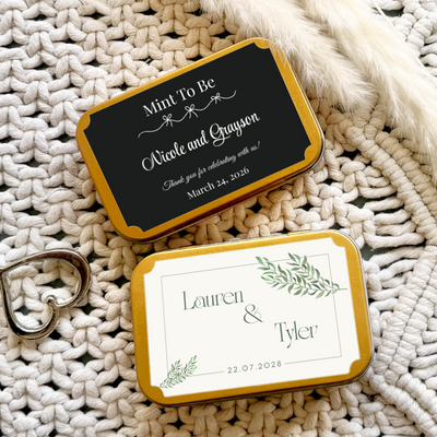 Gold Tin Wedding Favors