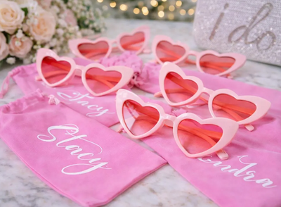 Heart Shaped Sunglasses with Pouch