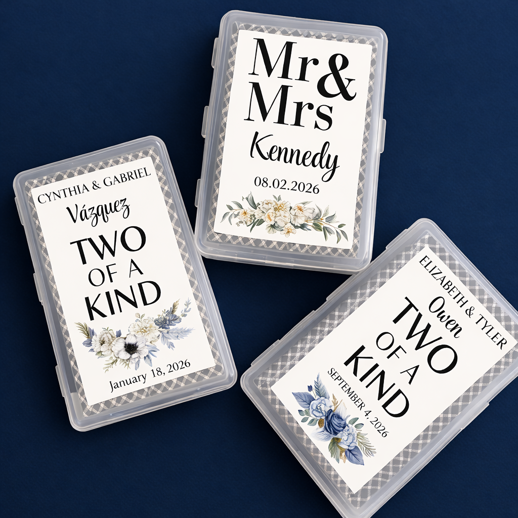 Wedding Favor Playing Cards with Personalized Label