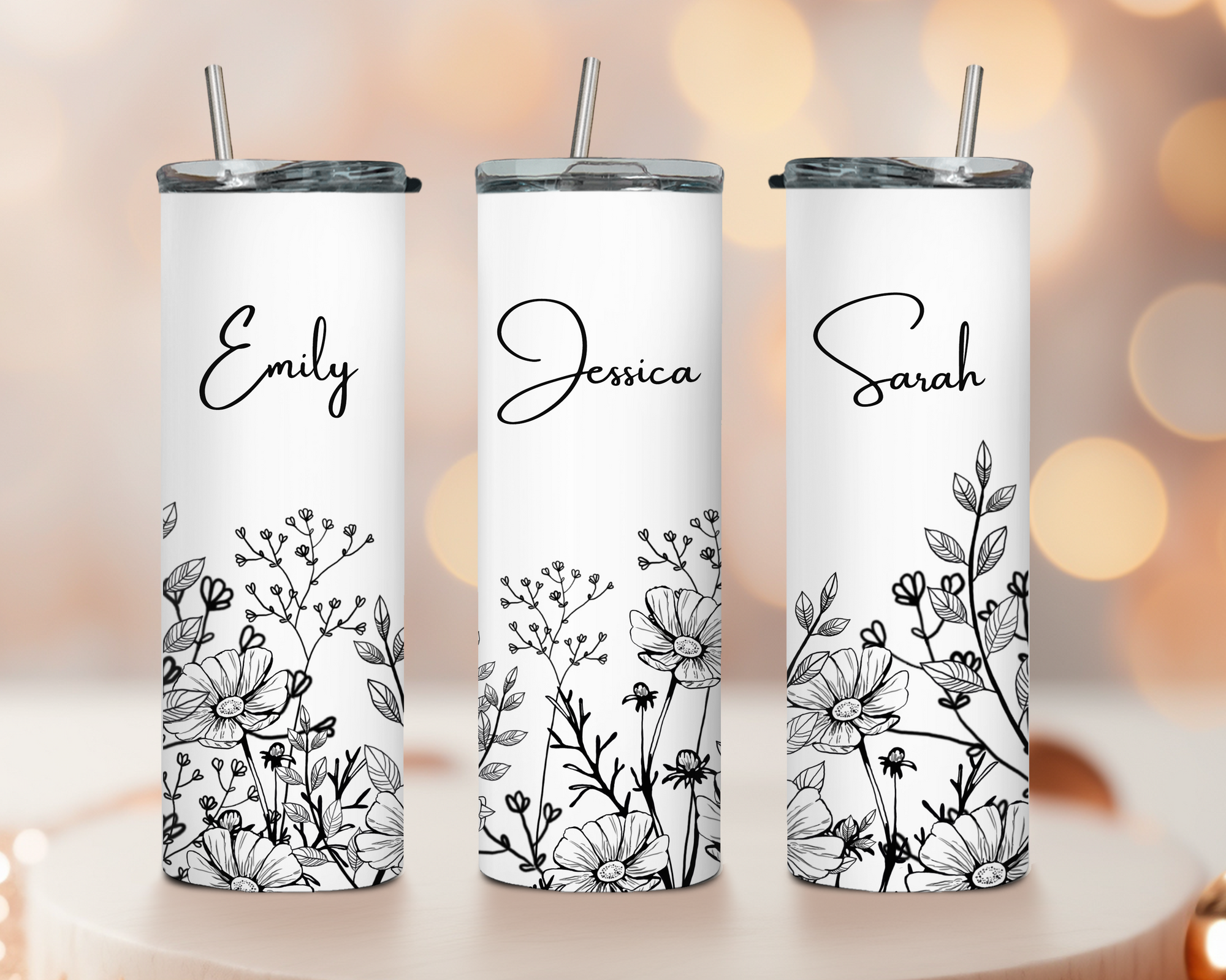 Iced Coffee Glass Cup Tumblers with Lid, Straw & Box - Personalized Tumblers W Name or Title - Great Bridesmaid Gift Idea from BluChi