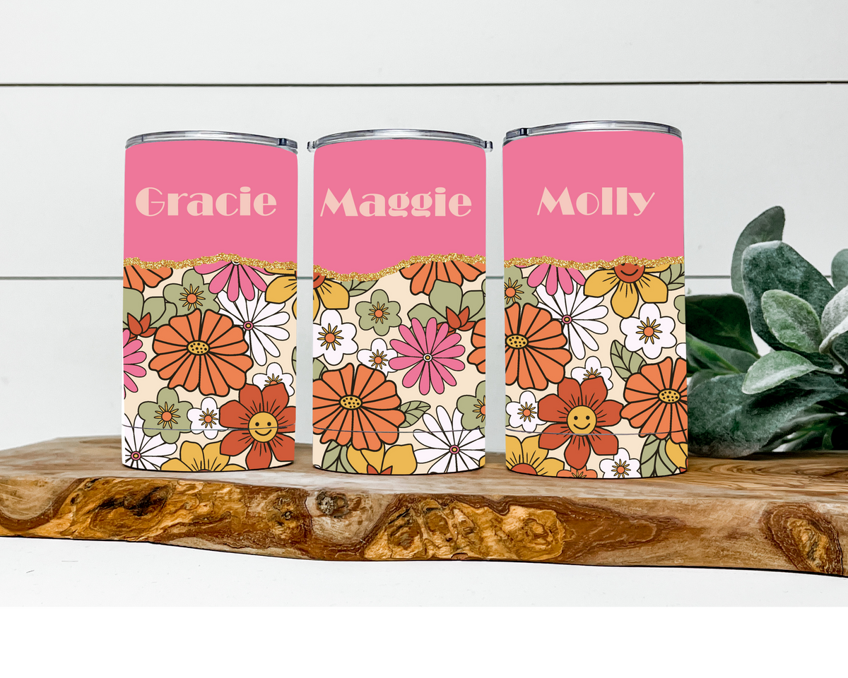 Pretty in Pink Flower Girl Mini Tumbler
