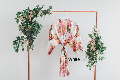 Silky Floral Satin Bridal Robe