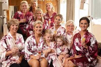 Silky Floral Satin Bridal Robe