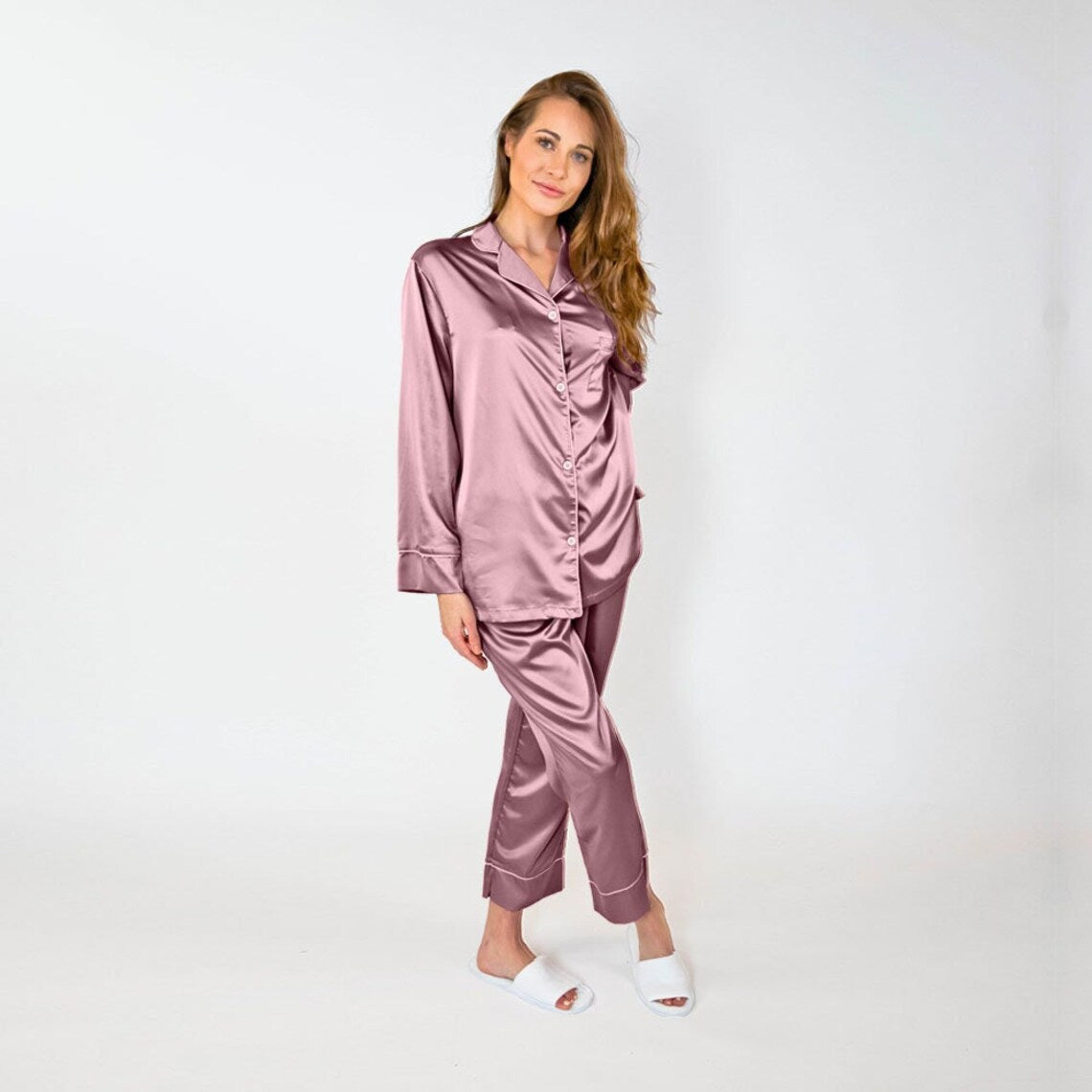 Satin Bridesmaid long sleeved Pajama Set