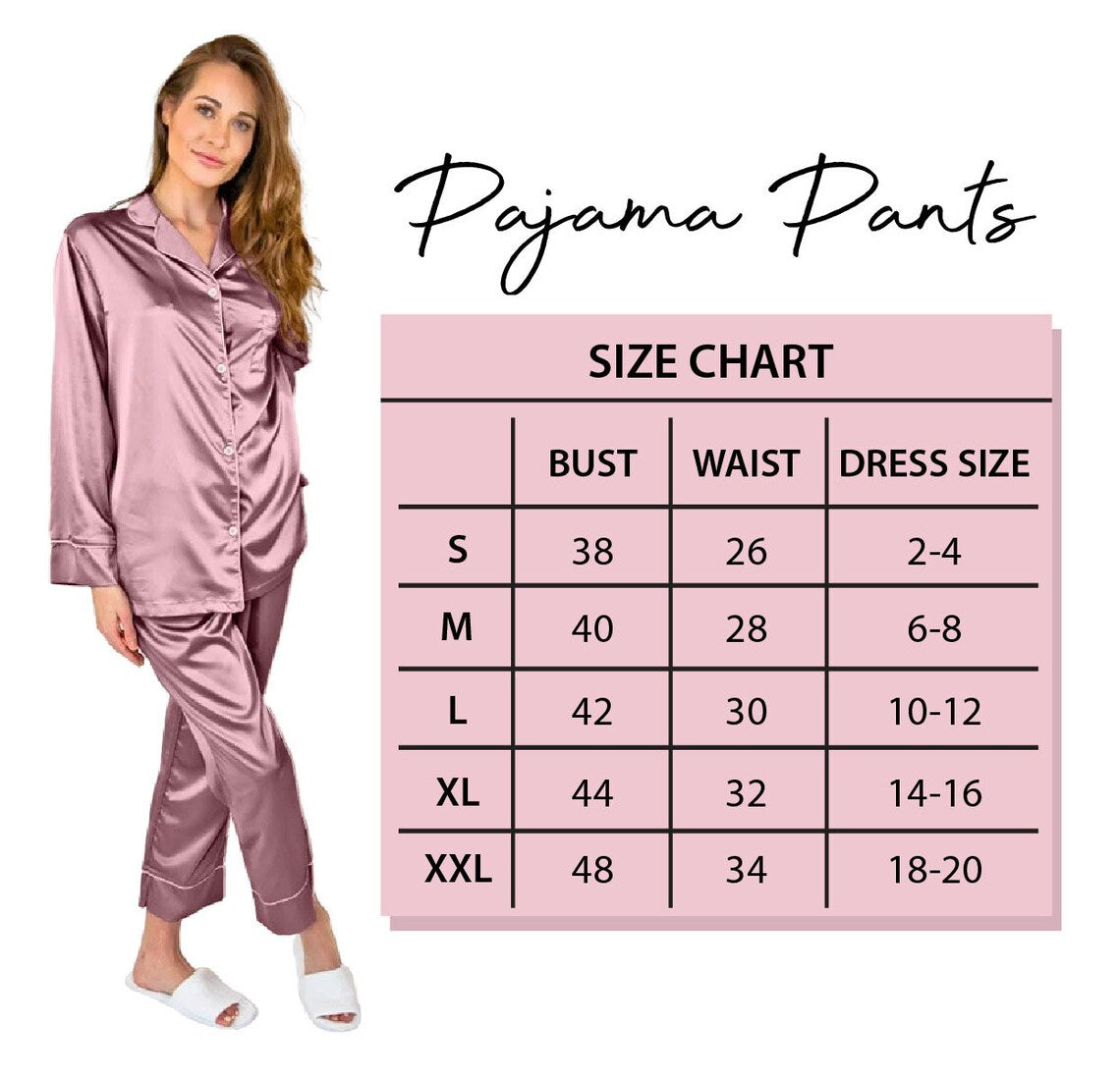 Satin Bridesmaid long sleeved Pajama Set
