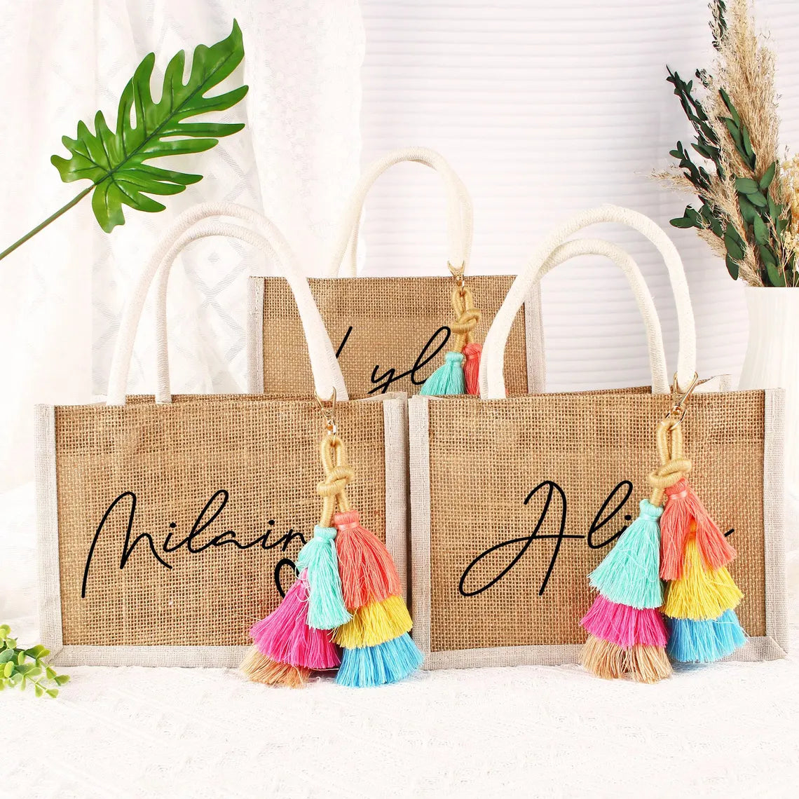 Burlap Boho Bridal Bags