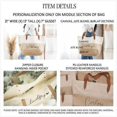 Canvas Jute Bridesmaid tote bag