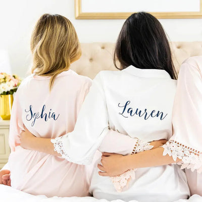 The Everyday Satin Lace Bridal Robe