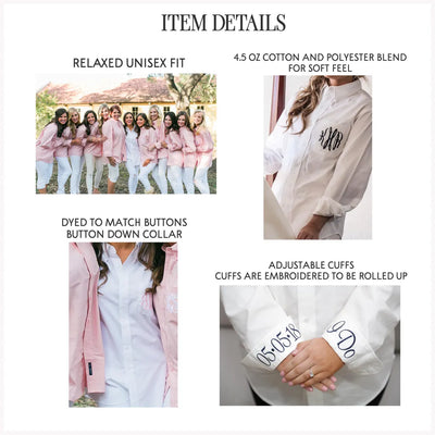 Bridesmaid Oxford  Button Down Shirt