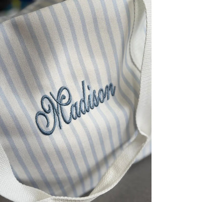 Embroidered Zip Top Tote Bag