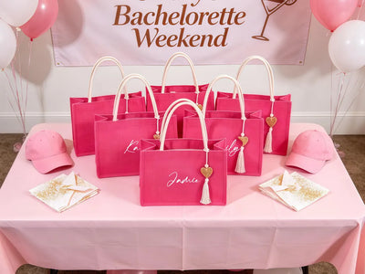 Hot Pink Bridesmaid Tote Bags