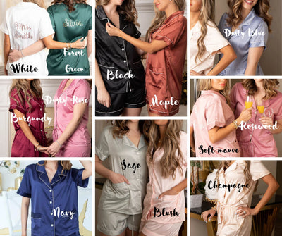Satin Bridesmaid PJ Shorts Set
