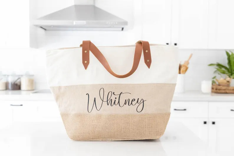 Canvas Jute Bridesmaid tote bag