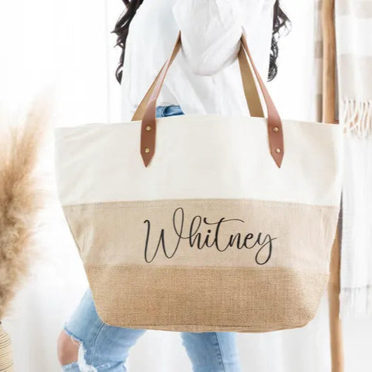 Canvas Jute Bridesmaid tote bag