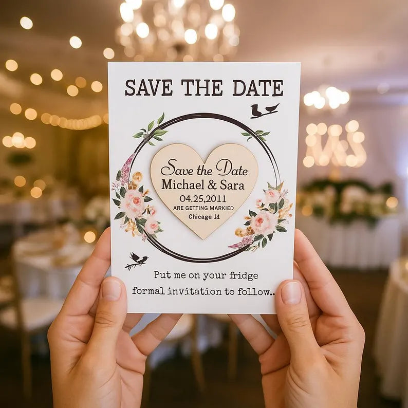 Save The Date Magnet Heart Favor