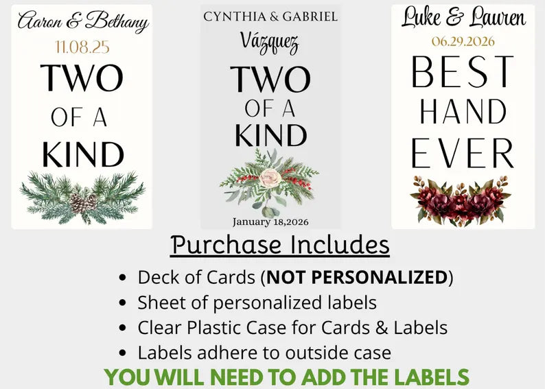 Winter Playing Card Favors