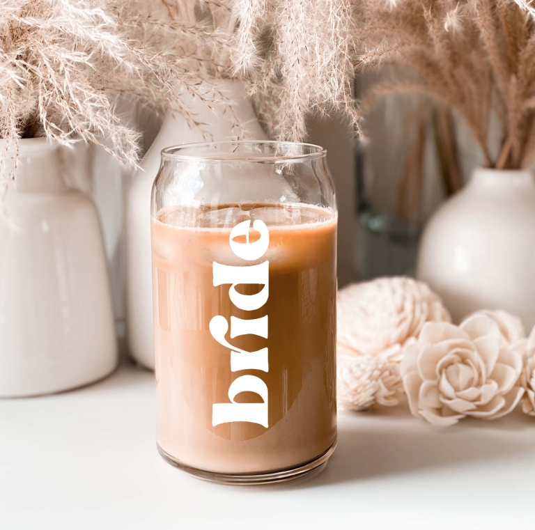 Bride & Babe Iced Coffee Glass