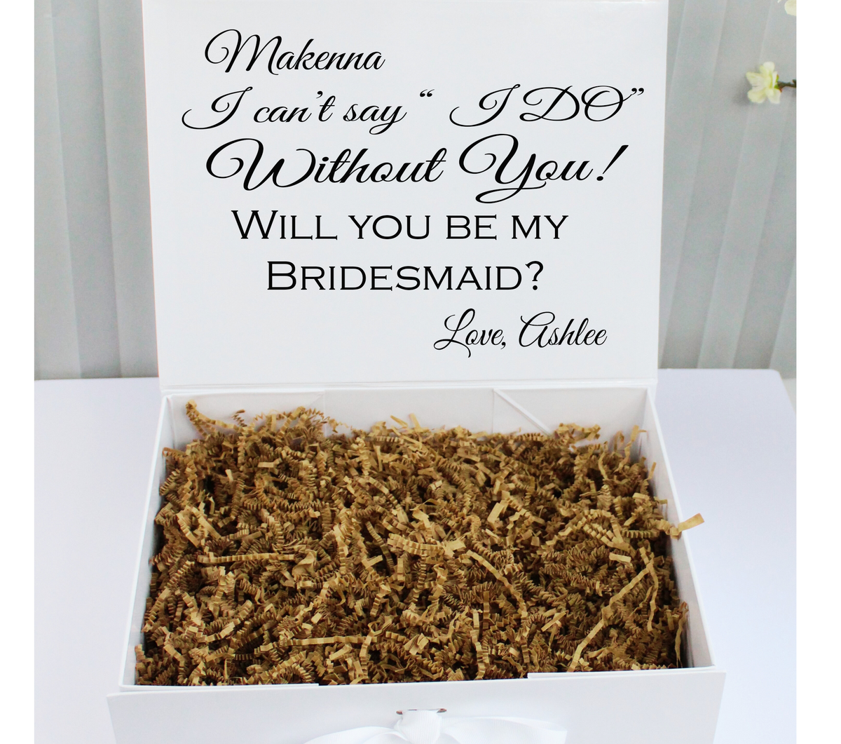 Initial Bridesmaid Gift Box with Message