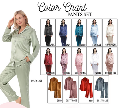 Satin Bridesmaid long sleeved Pajama Set