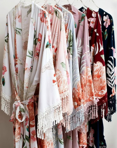 Fringe Robe Floral Fringe Robes - Bridesmaid Gifts Boutique
