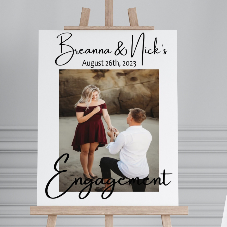 Elegant Engagement Sign