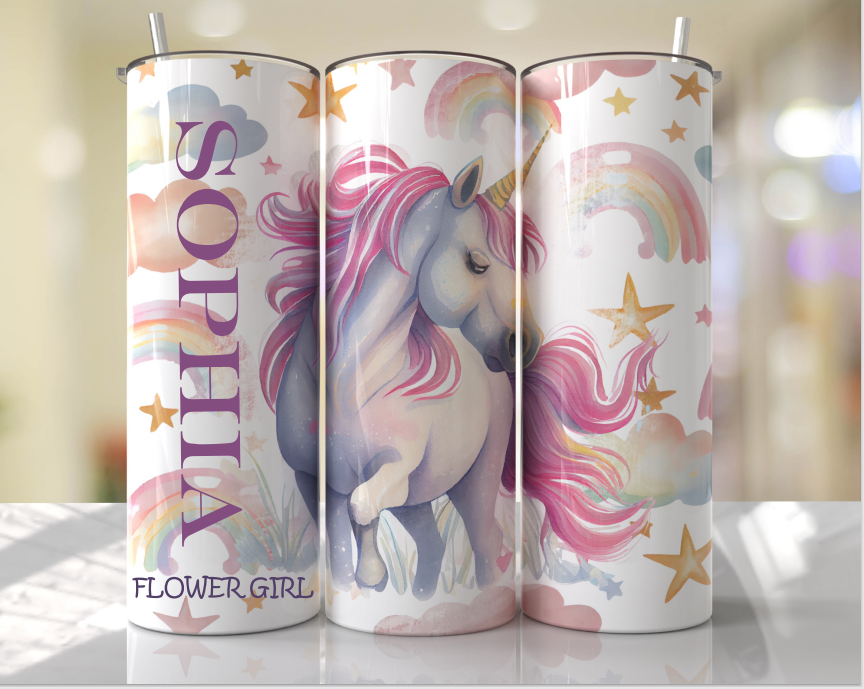 Flower Girl Unicorn Tumbler