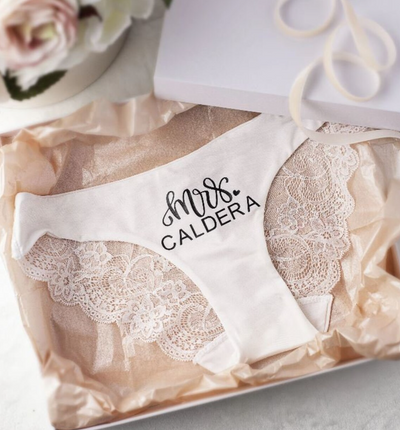 Lace Personalized Bridal Panties