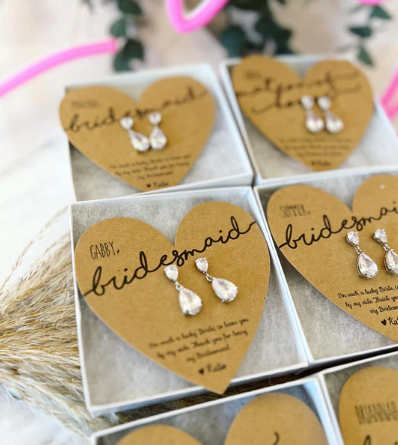 Crystal Teardrop Bridal Party Earrings